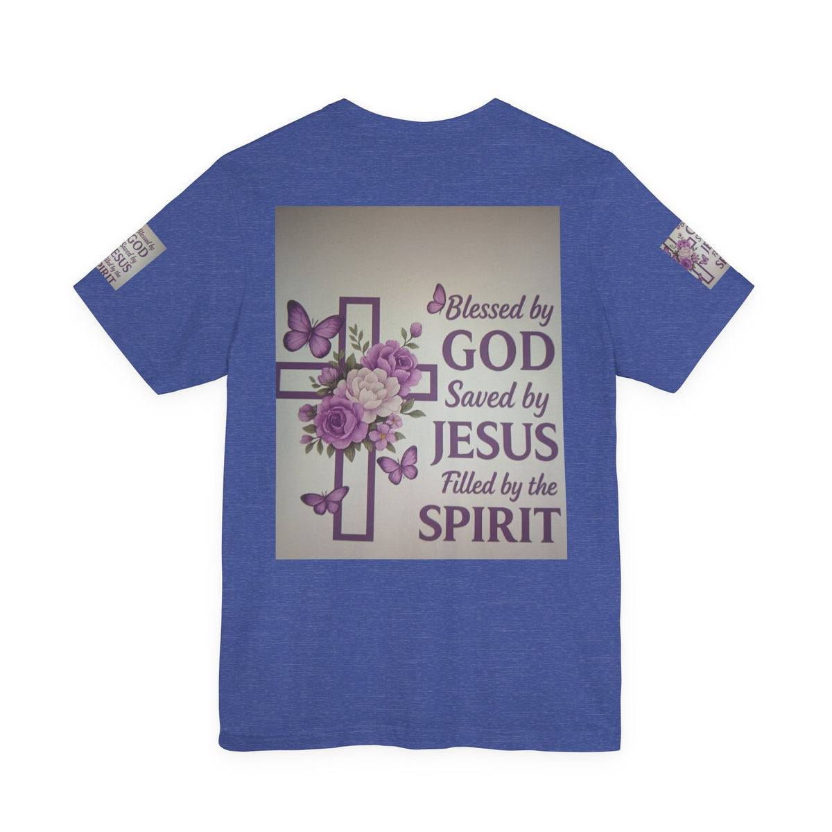 Blessed by God Christian T-Shirt — "Blessed by God, Saved by Jesus, Filled by the Spirit"