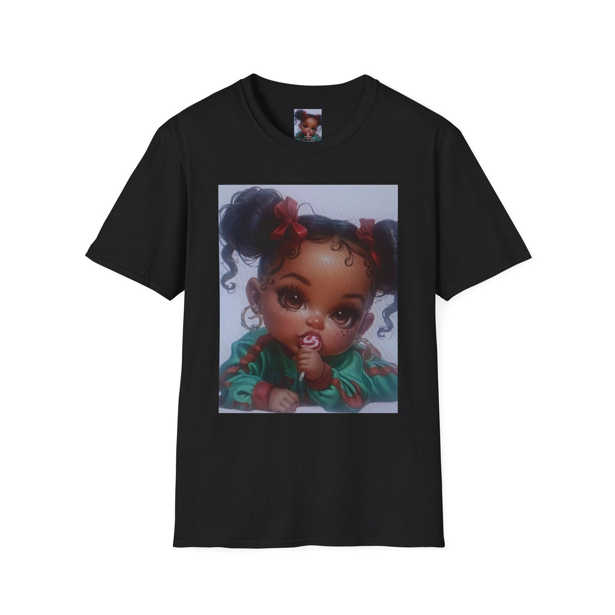 Cute Baby Girl Portrait T-Shirt — Adorable Cartoon Infant Graphic Tee