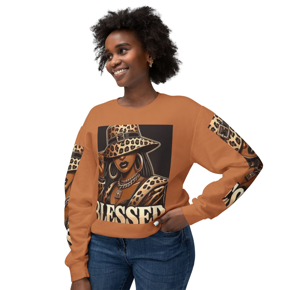 Blessed Leopard Femme Crewneck Sweatshirt
