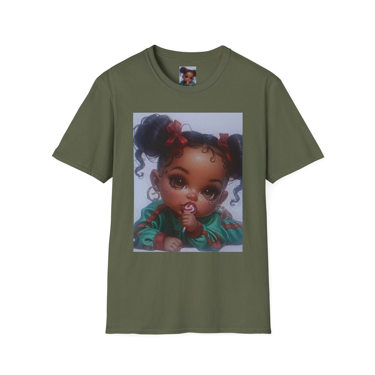 Cute Baby Girl Portrait T-Shirt — Adorable Cartoon Infant Graphic Tee