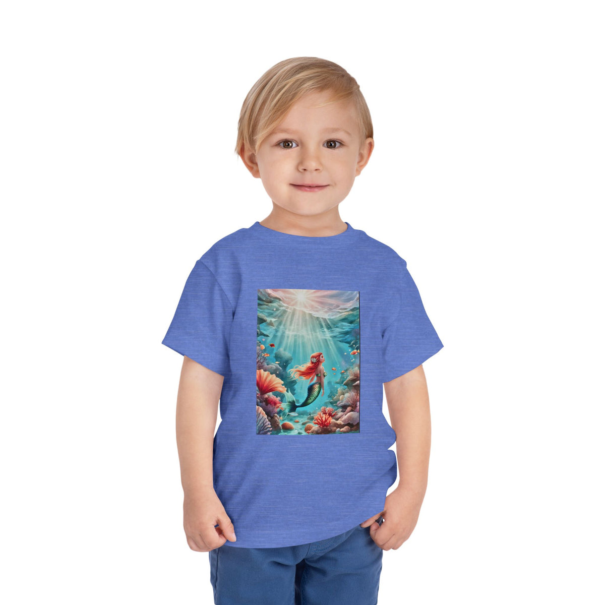 Mermaid Toddler Tee – Underwater Sunlight Sea Life Graphic