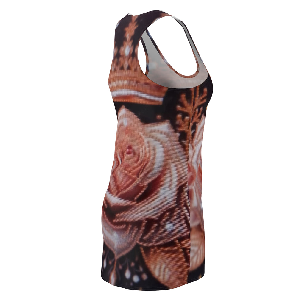 Rose Crown Racerback Dress — Vintage Floral All-Over Print