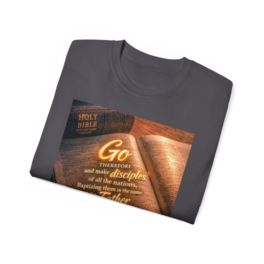 Christian Bible Verse T-Shirt — "Go...make disciples" Inspirational Faith Tee