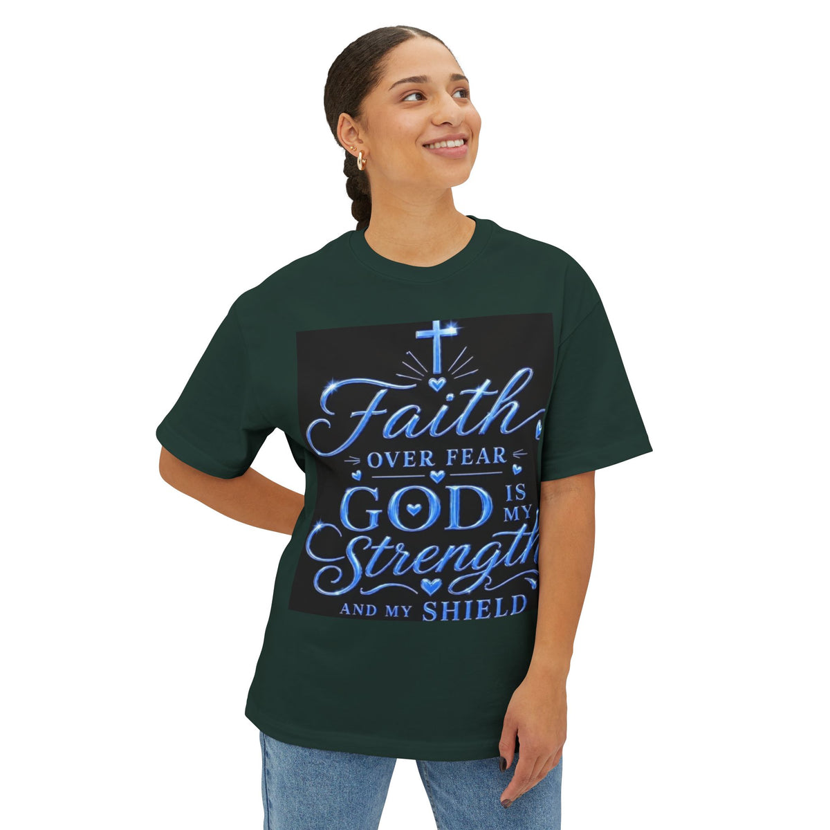 Faith Over Fear Tee — "God is My Strength" Christian T‑Shirt