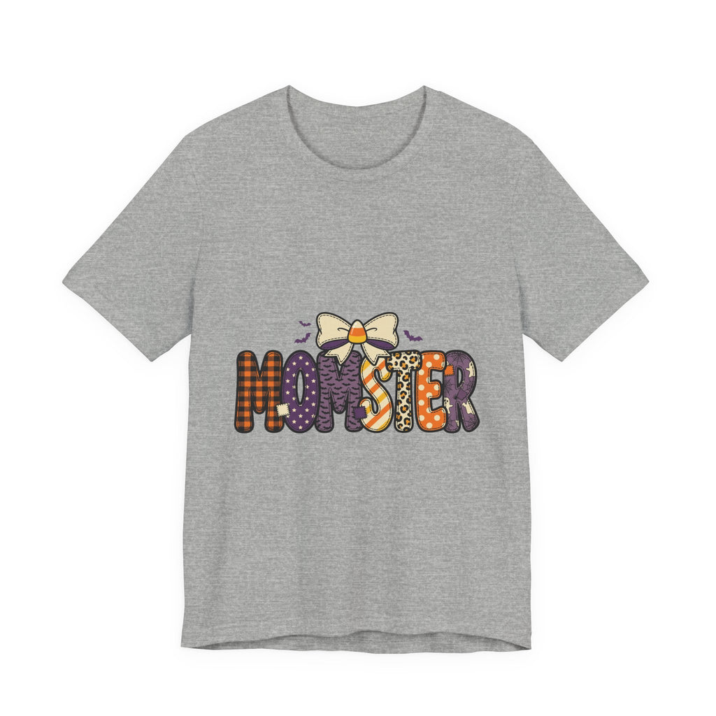 Momster Halloween Tee | Momster Graphic Shirt, Purple Orange Spooky Lettering