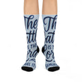 Cushioned Crew Socks — "The Battle Is The Lord's" Scripture Socks (1 Samuel 17:47)