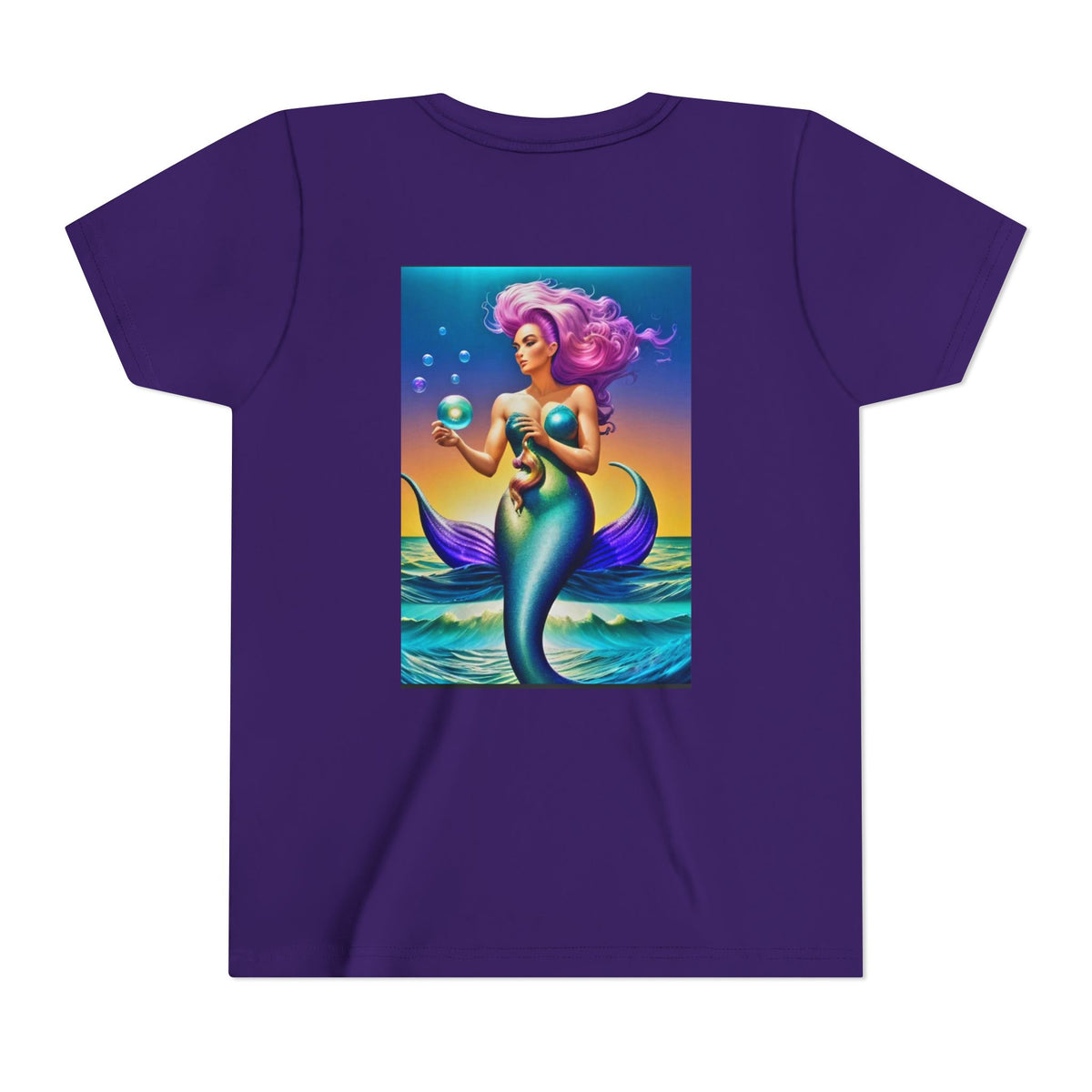 Youth Mermaid Tee — Colorful Fantasy Mermaid Graphic Shirt for Kids