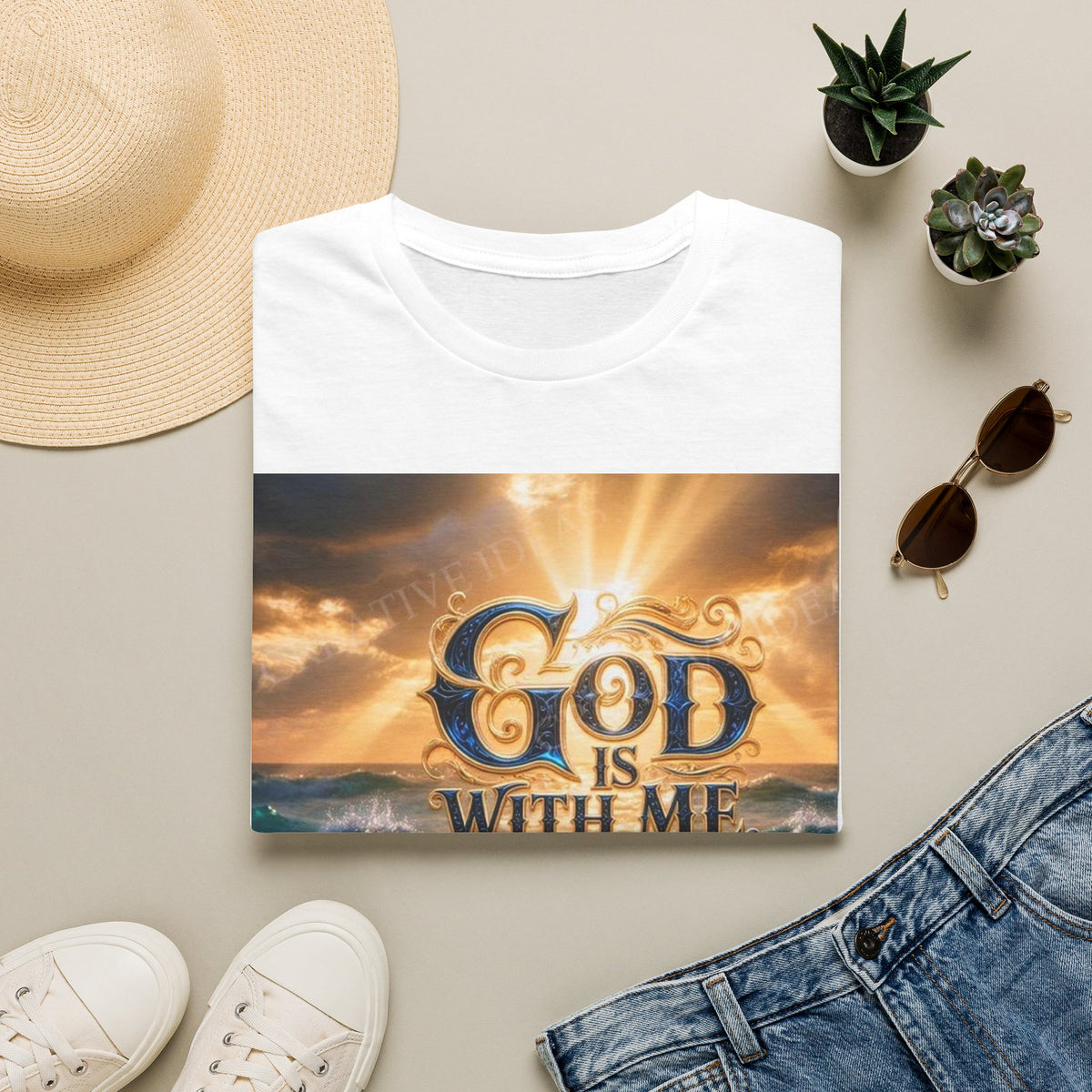 God Is With Me T‑Shirt — Inspirational Christian Faith Graphic Tee (“I Can’t Lose” design)