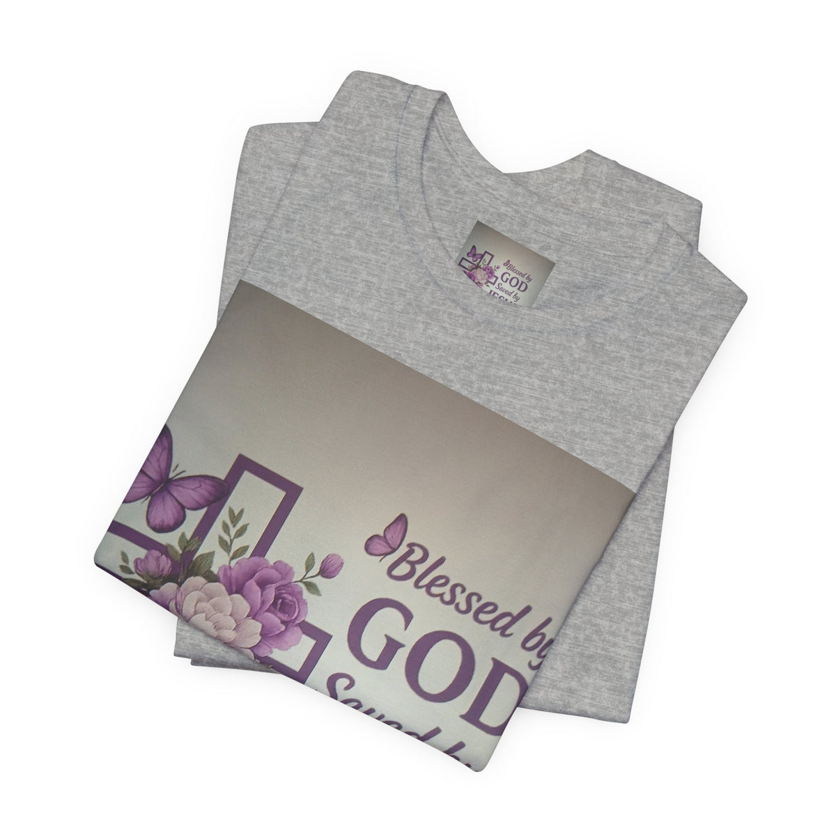 Blessed by God Christian T-Shirt — "Blessed by God, Saved by Jesus, Filled by the Spirit"