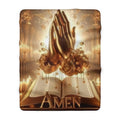 Christian 'Amen' Sherpa Blanket — Praying Hands & Bible Cozy Throw