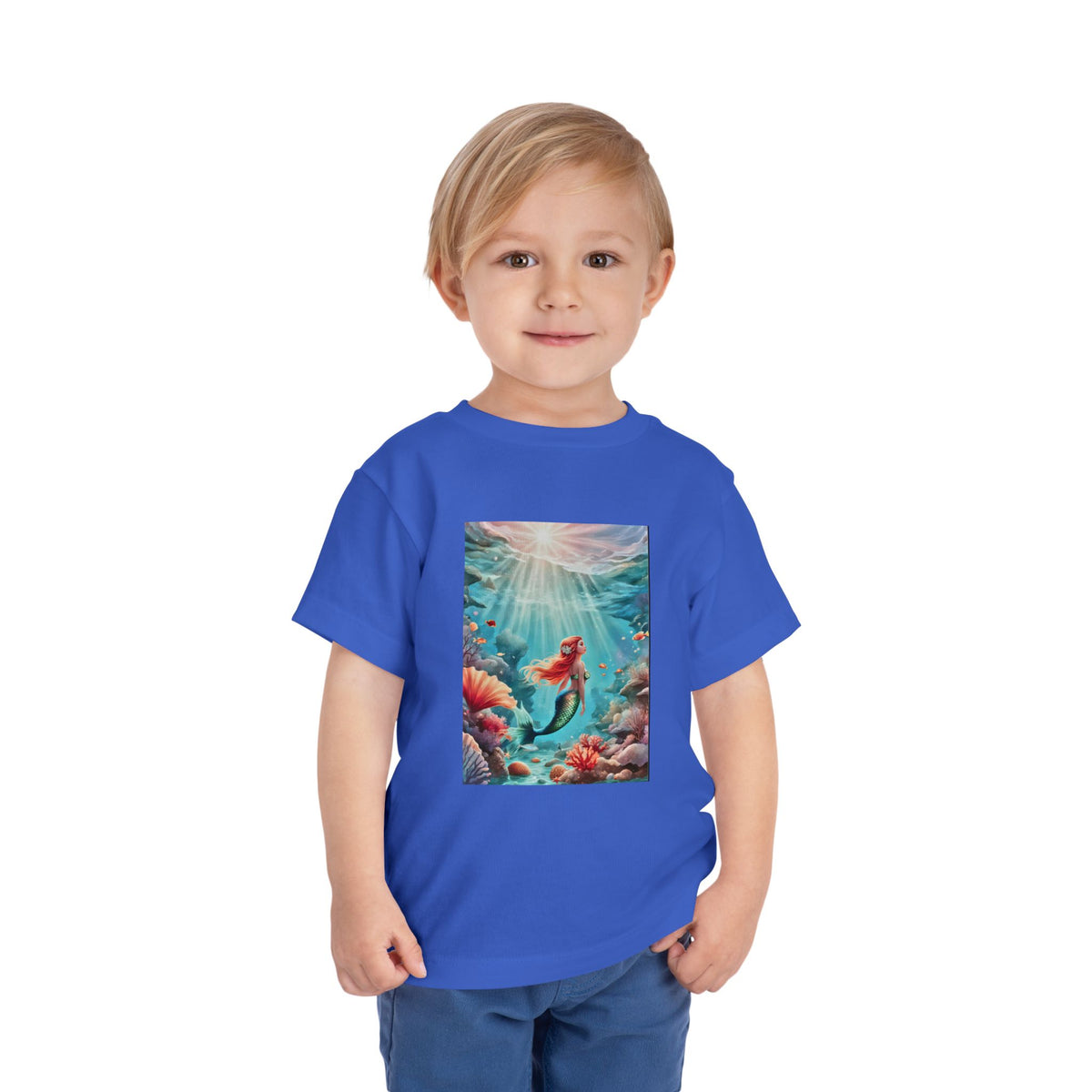 Mermaid Toddler Tee – Underwater Sunlight Sea Life Graphic