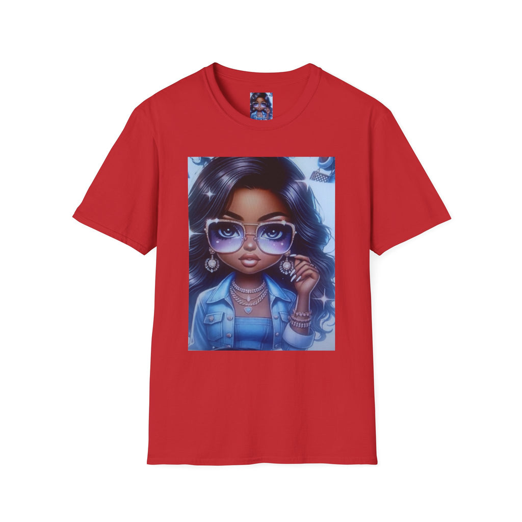 Afro Chic Graphic Tee — Girl with Sunglasses Illustration