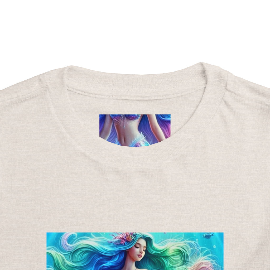 Toddler Mermaid Tee — Colorful Rainbow Sea Princess Short Sleeve Shirt
