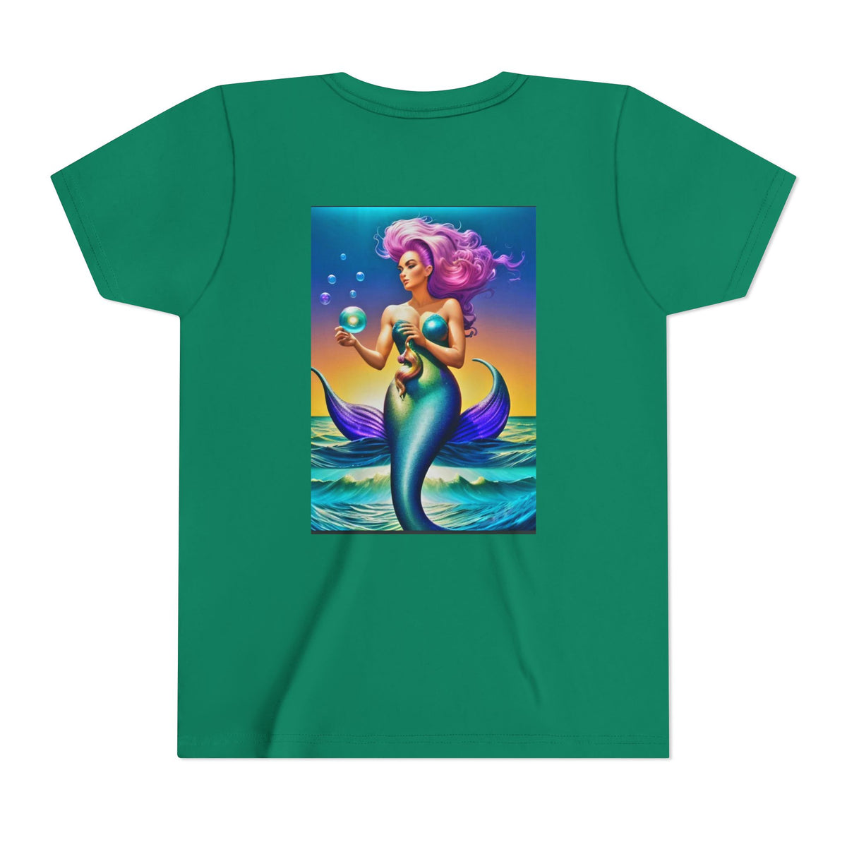 Youth Mermaid Tee — Colorful Fantasy Mermaid Graphic Shirt for Kids