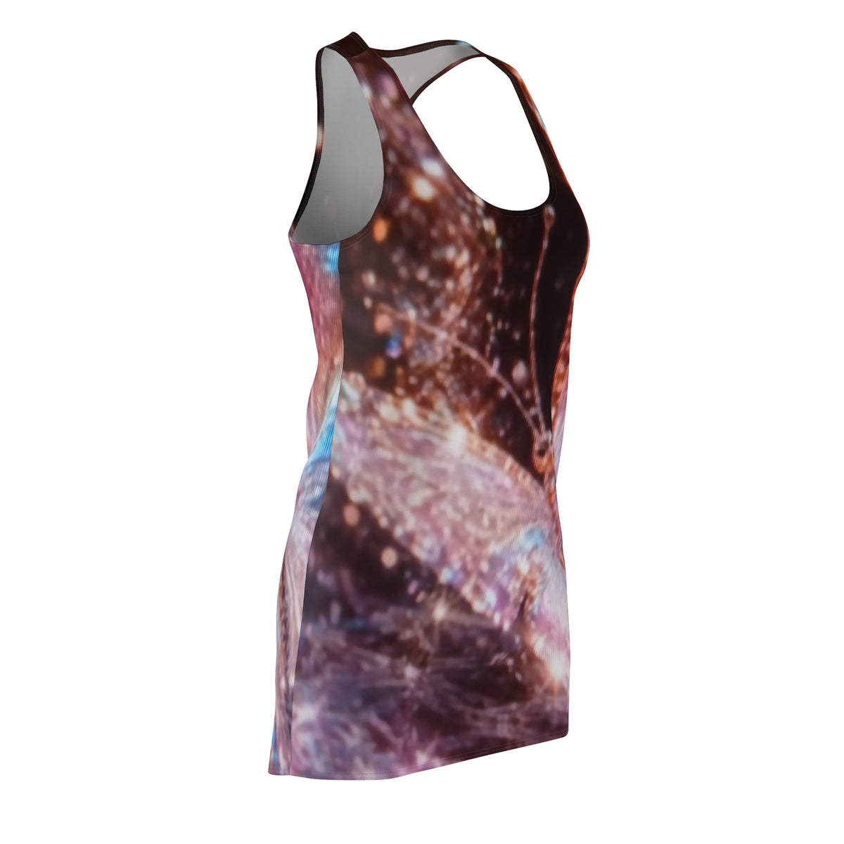 Butterfly Sparkle Racerback Dress — Iridescent Floral AOP