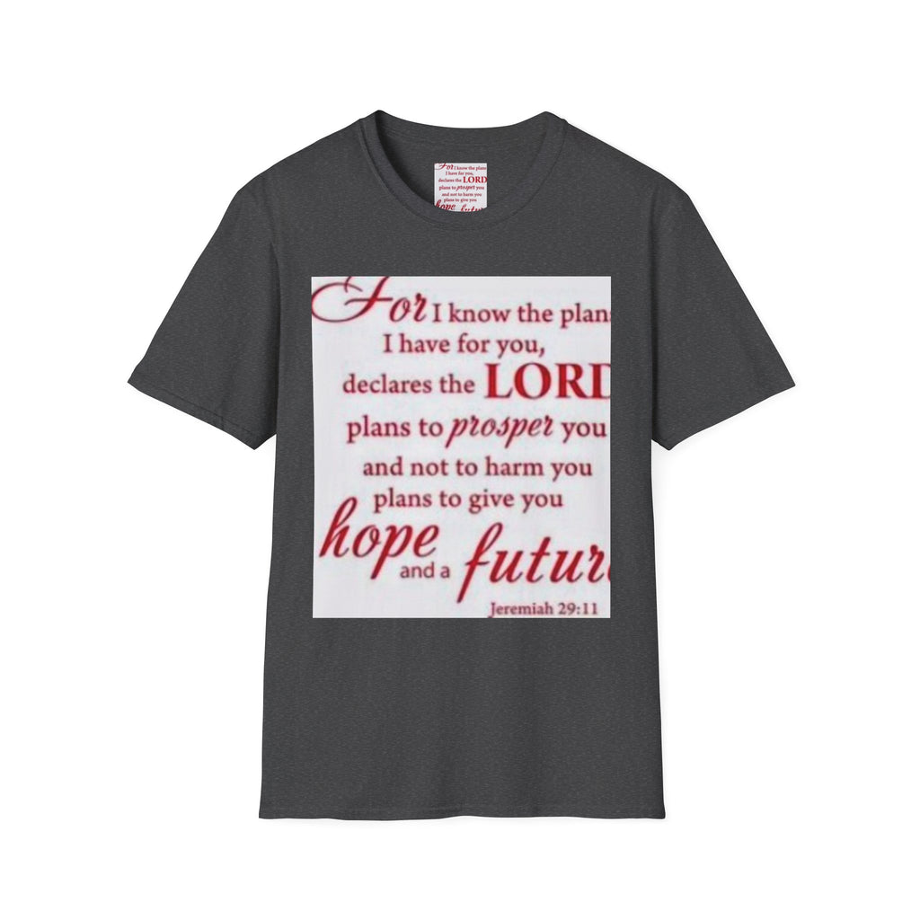 Christian Scripture T‑Shirt — "For I Know the Plans" Jeremiah 29:11 Inspirational Tee