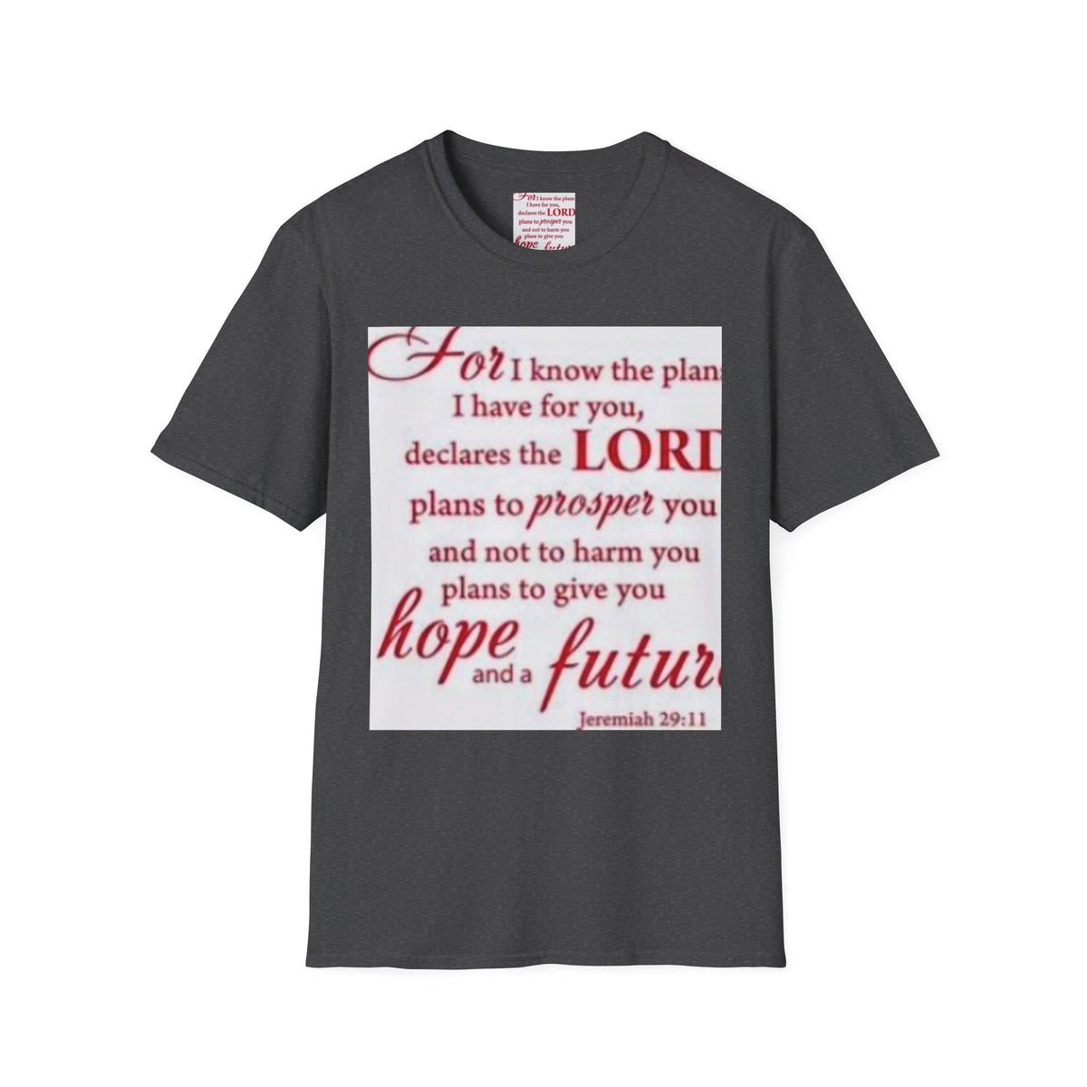 Christian Scripture T‑Shirt — "For I Know the Plans" Jeremiah 29:11 Inspirational Tee