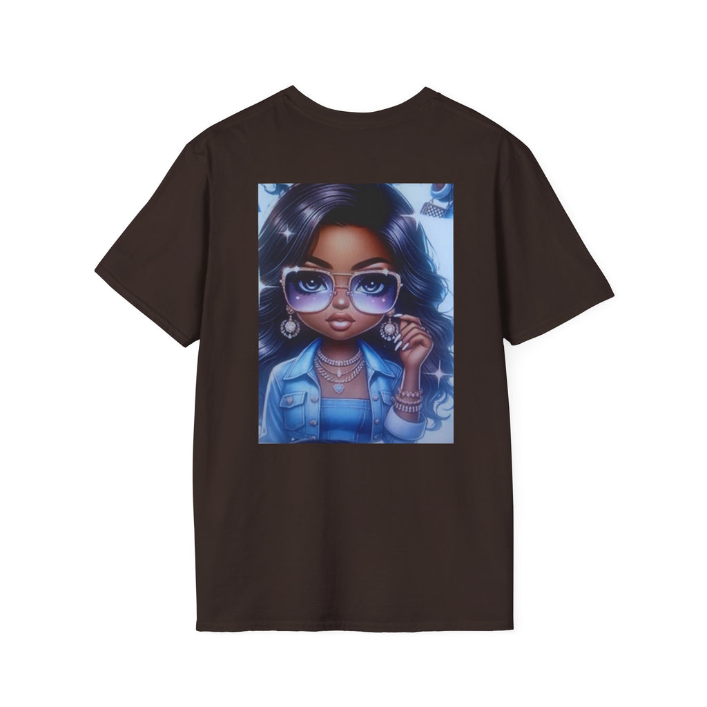 Afro Chic Graphic Tee — Girl with Sunglasses Illustration