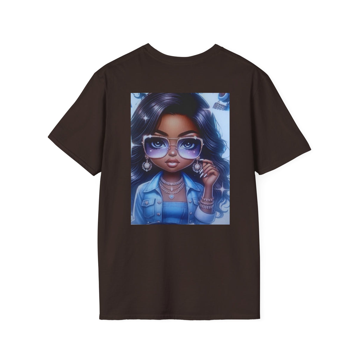 Afro Chic Graphic Tee — Girl with Sunglasses Illustration