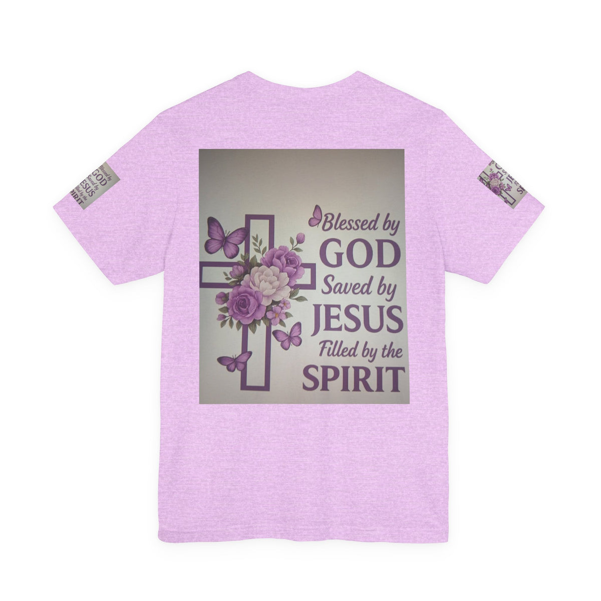 Blessed by God Christian T-Shirt — "Blessed by God, Saved by Jesus, Filled by the Spirit"