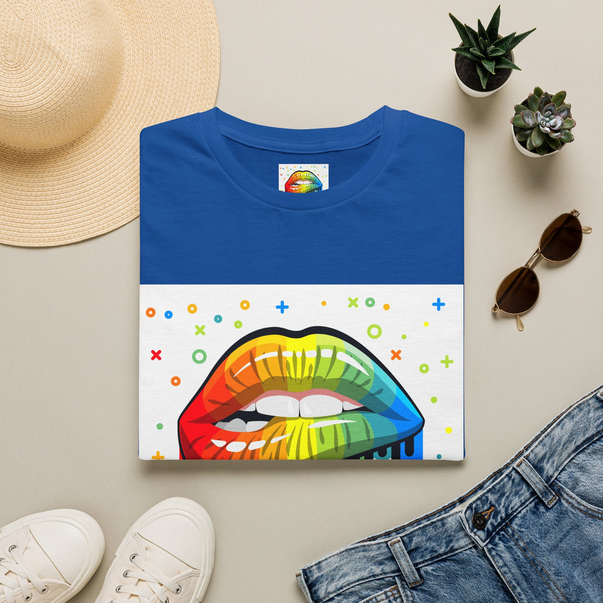 Rainbow Drip Lips T-Shirt — Pride LGBTQ+ Colorful Lip Graphic Tee