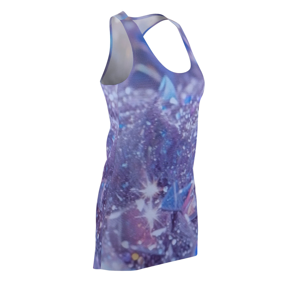 Galaxy Crystal Racerback Dress — Violet Starburst All-Over Print