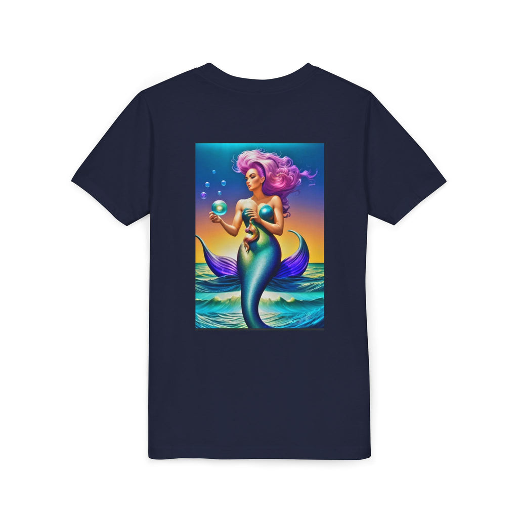 Youth Mermaid Tee — Colorful Fantasy Mermaid Graphic Shirt for Kids