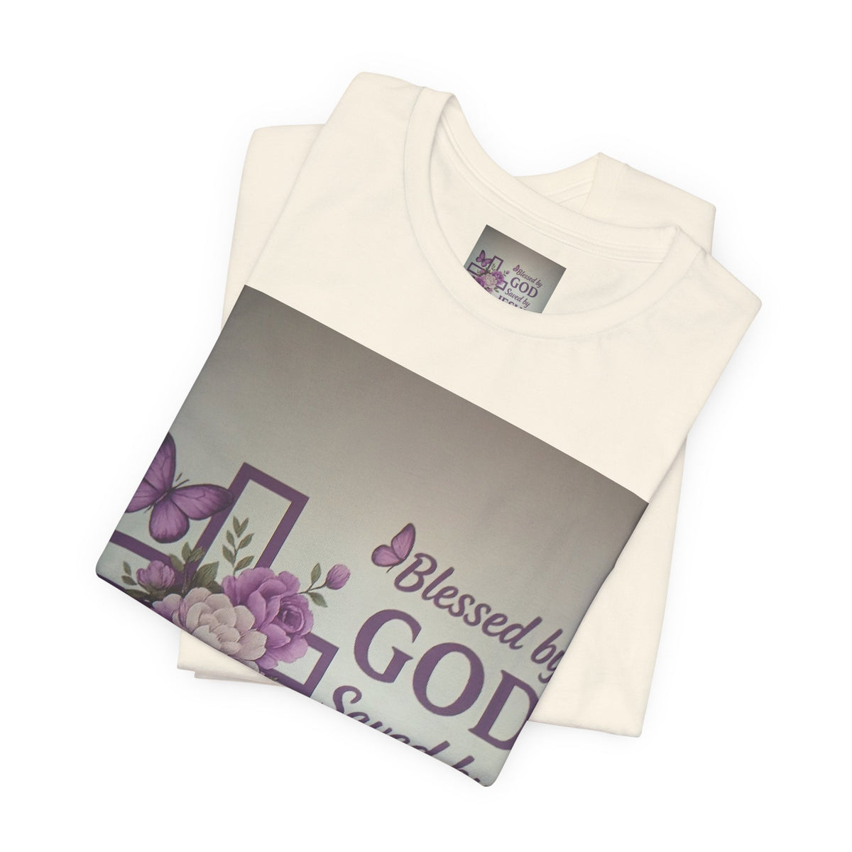 Blessed by God Christian T-Shirt — "Blessed by God, Saved by Jesus, Filled by the Spirit"