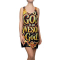 Racerback Dress — "My God Is An Awesome God" Bold All-Over Print Christian Dress