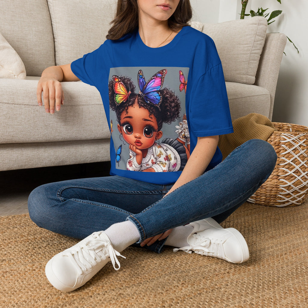Butterfly Crown T‑Shirt — Cute Little Girl Illustration Tee