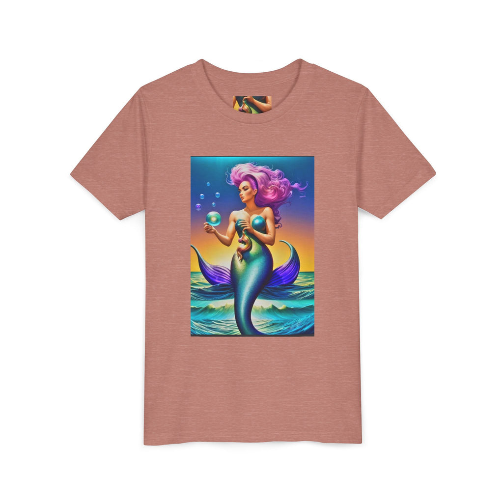 Youth Mermaid Tee — Colorful Fantasy Mermaid Graphic Shirt for Kids