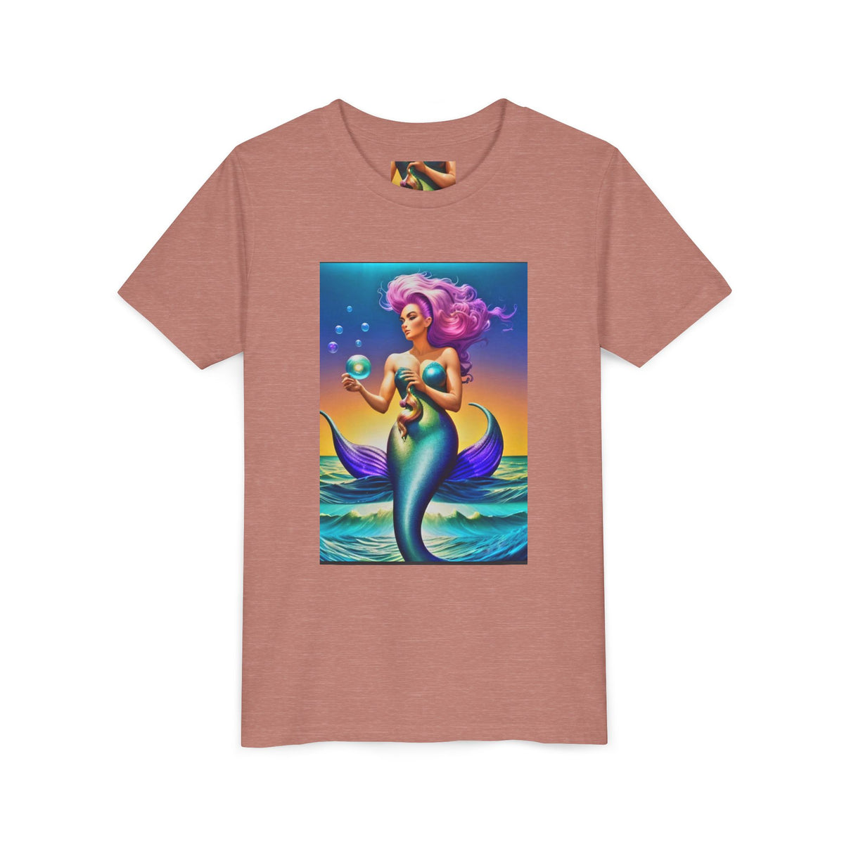 Youth Mermaid Tee — Colorful Fantasy Mermaid Graphic Shirt for Kids