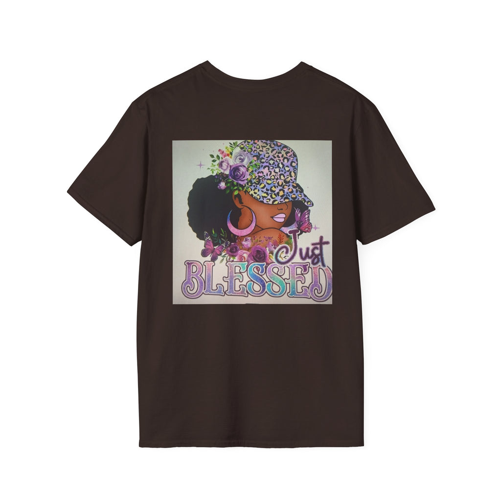 Just Blessed Afro Floral Tee