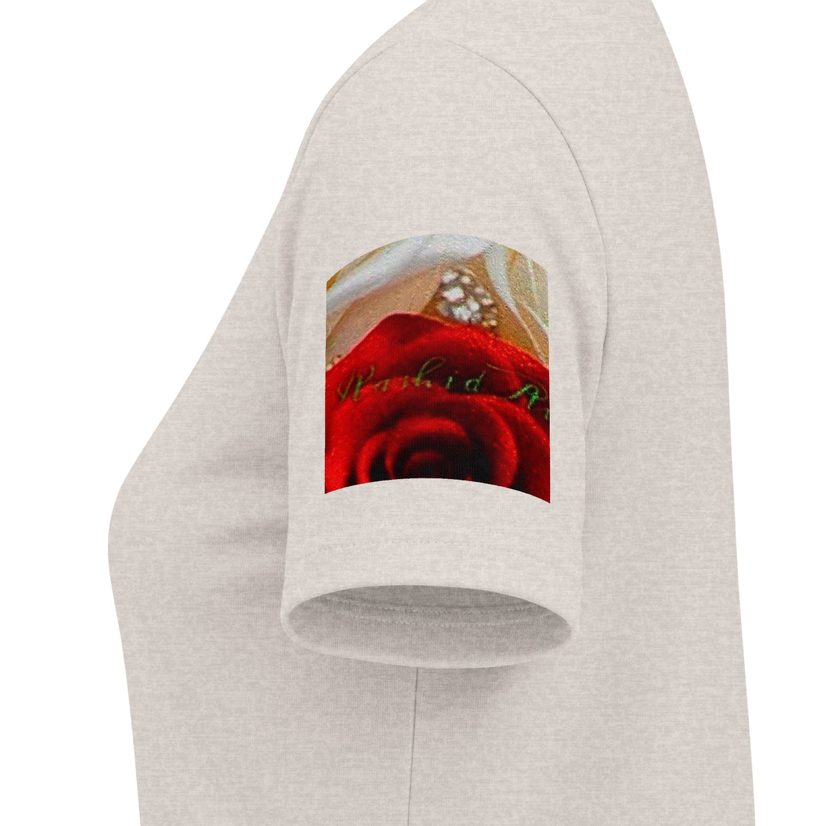 Women's V-Neck Tee — Red & White Rose Bouquet Graphic