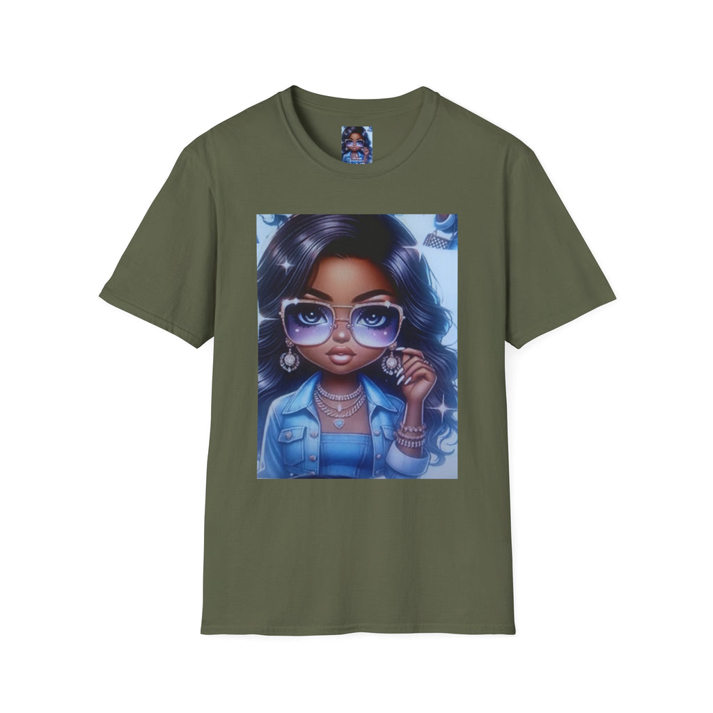 Afro Chic Graphic Tee — Girl with Sunglasses Illustration