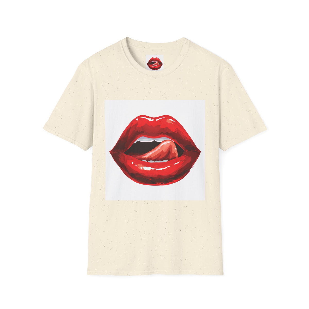 Graphic Tee — Glossy Red Lips Tongue-Out Design