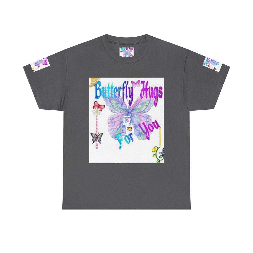 Butterfly Hugs Tee — Pastel Butterfly Graphic Shirt with "Butterfly Hugs For You"