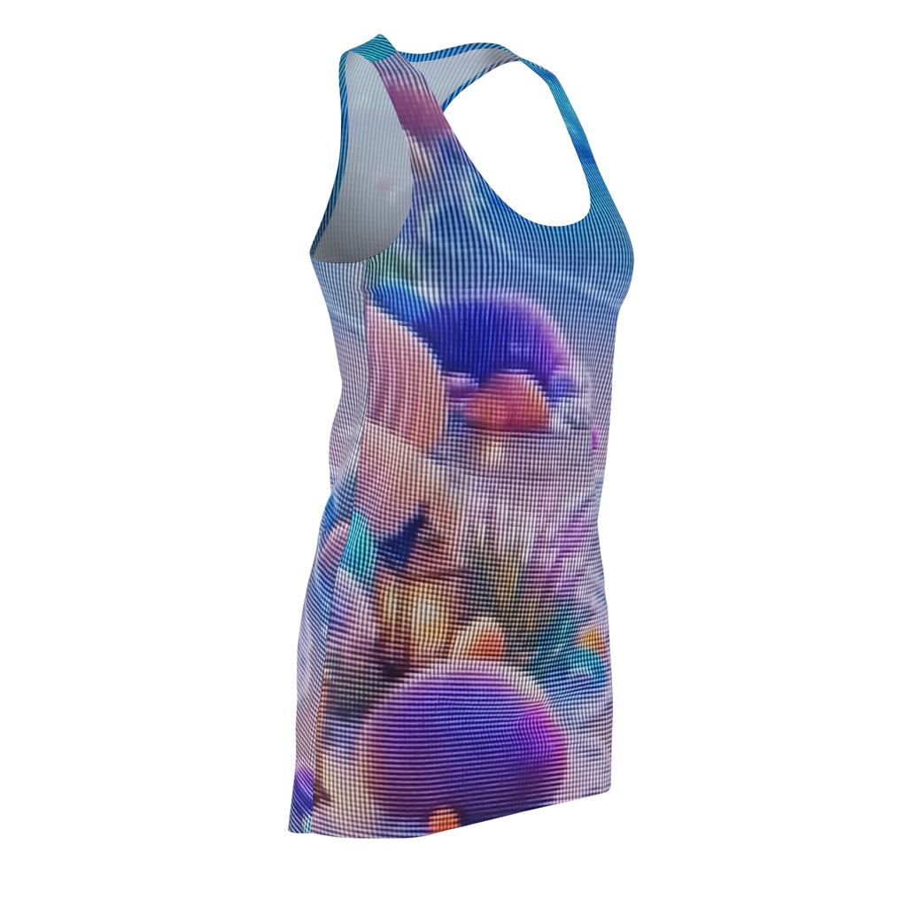 Pastel Beach Shell Racerback Dress — Seashells & Pebbles All-Over Print