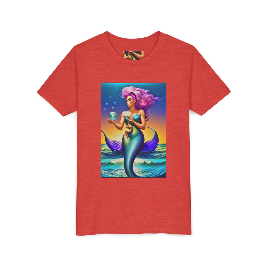 Youth Mermaid Tee — Colorful Fantasy Mermaid Graphic Shirt for Kids
