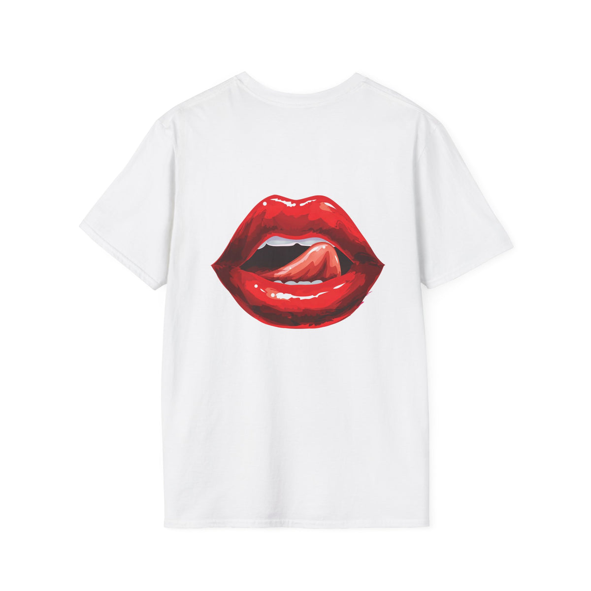 Graphic Tee — Glossy Red Lips Tongue-Out Design