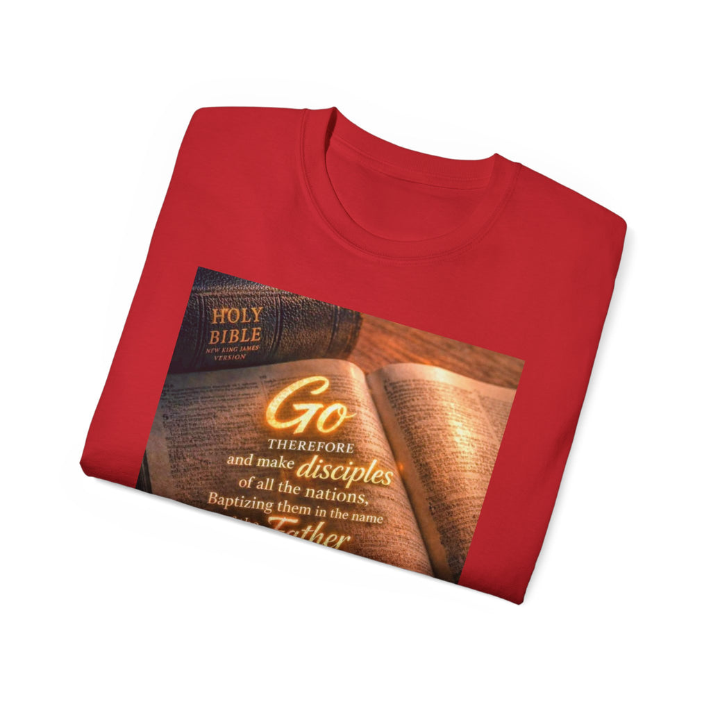 Christian Bible Verse T-Shirt — "Go...make disciples" Inspirational Faith Tee