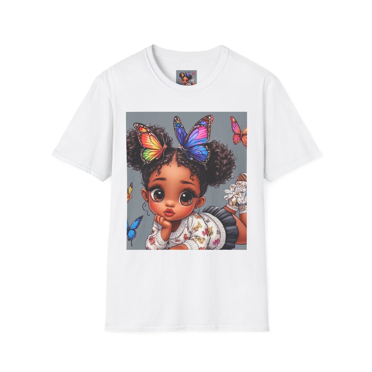 Butterfly Crown T‑Shirt — Cute Little Girl Illustration Tee