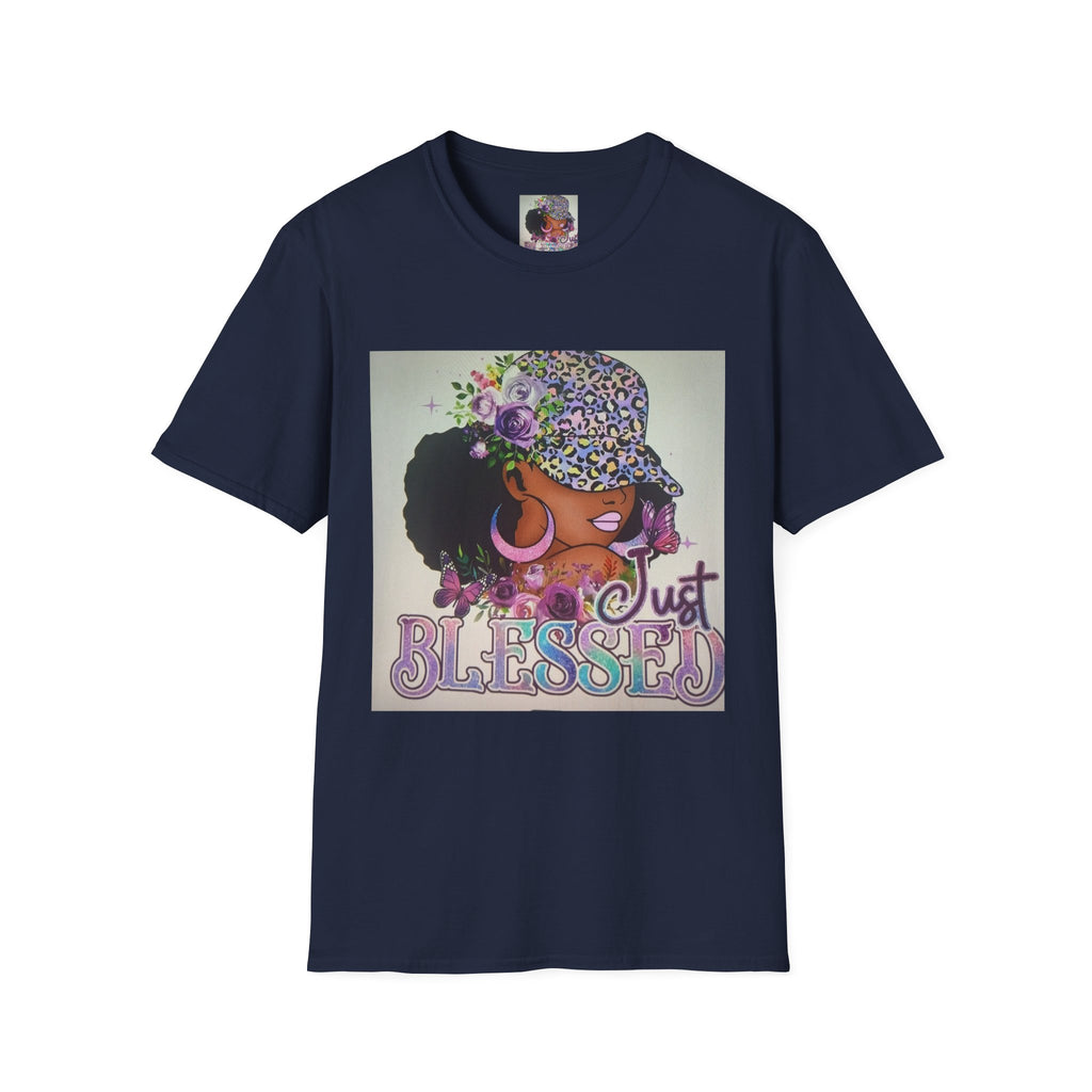 Just Blessed Afro Floral Tee