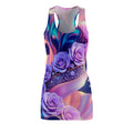 Floral Galaxy Racerback Dress — Purple Rose All-Over Print