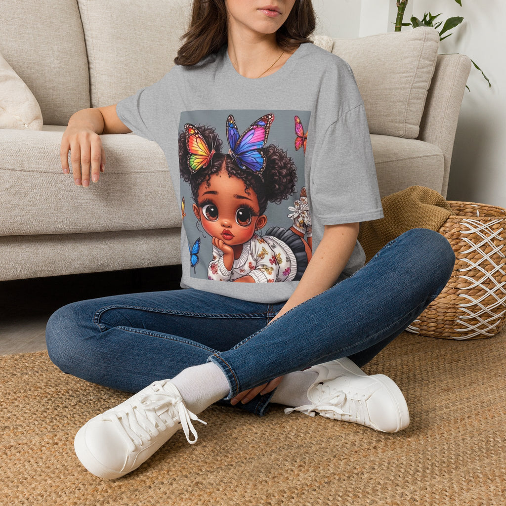 Butterfly Crown T‑Shirt — Cute Little Girl Illustration Tee