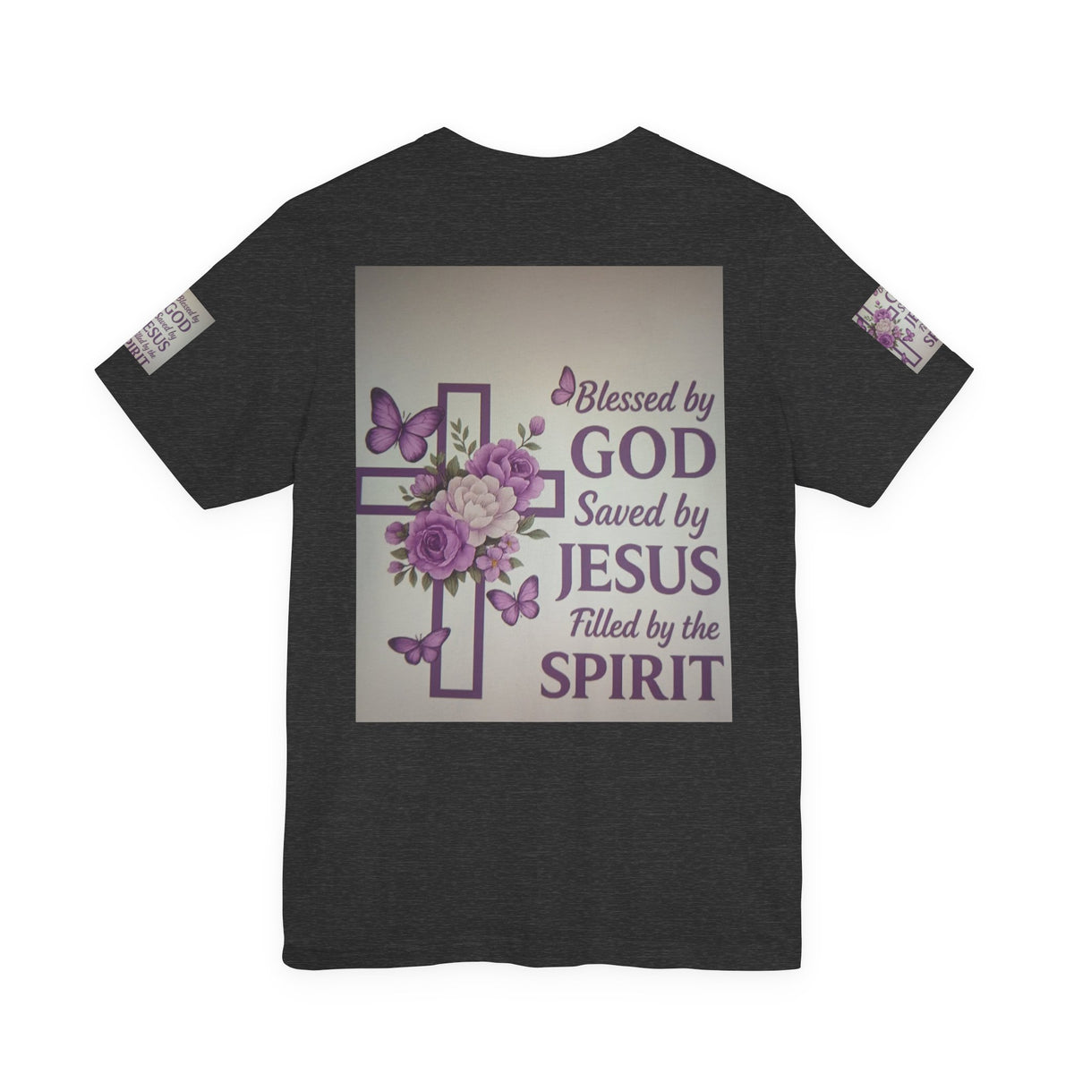 Blessed by God Christian T-Shirt — "Blessed by God, Saved by Jesus, Filled by the Spirit"