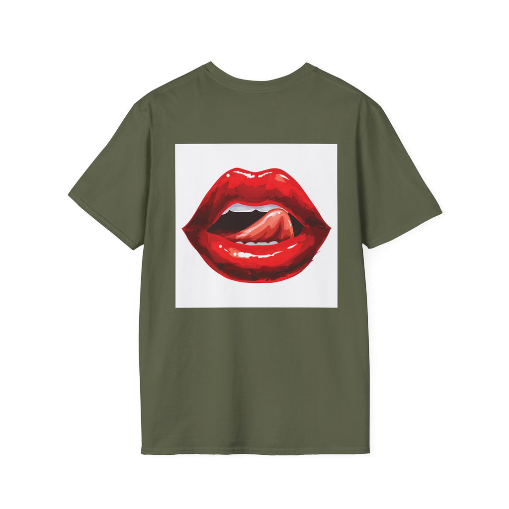 Graphic Tee — Glossy Red Lips Tongue-Out Design