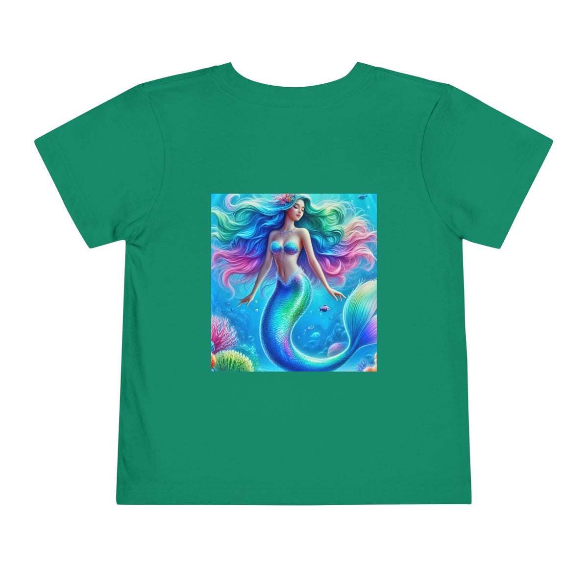 Toddler Mermaid Tee — Colorful Rainbow Sea Princess Short Sleeve Shirt