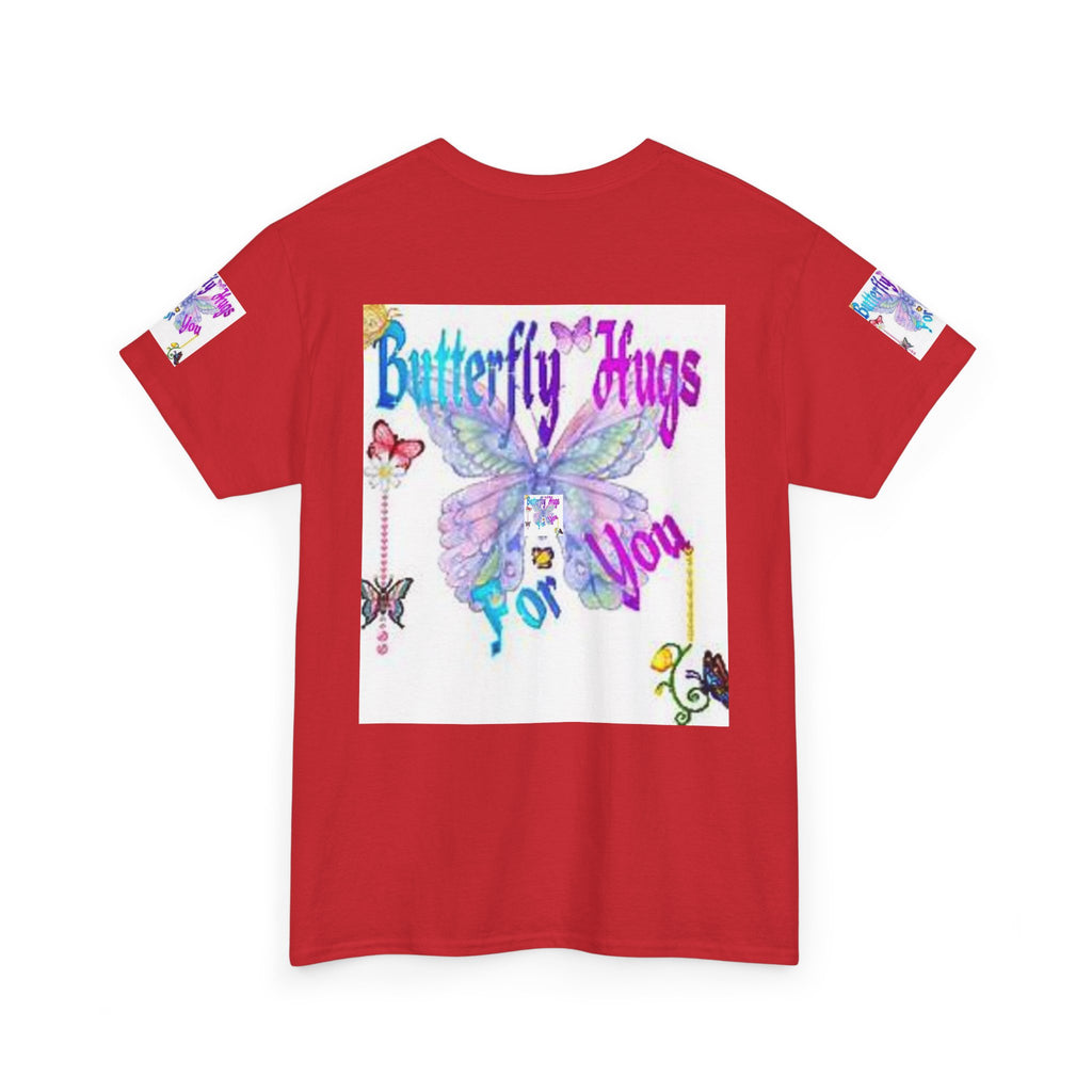 Butterfly Hugs Tee — Pastel Butterfly Graphic Shirt with "Butterfly Hugs For You"