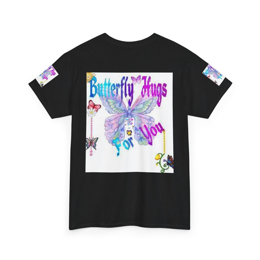 Butterfly Hugs Tee — Pastel Butterfly Graphic Shirt with "Butterfly Hugs For You"
